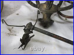 Lot Antique Ceiling Light Lamp Chandelier Gas & Electric Brass Cast Iron Parts