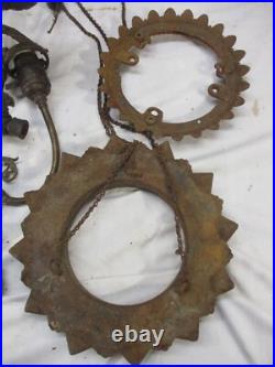 Lot Antique Ceiling Light Lamp Chandelier Gas & Electric Brass Cast Iron Parts