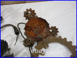Lot Antique Ceiling Light Lamp Chandelier Gas & Electric Brass Cast Iron Parts