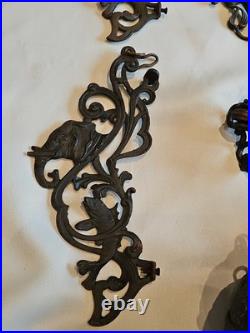 Lot Antique Victorian Hanging Oil Kerosene Lamp Counter Weight Cast Iron parts