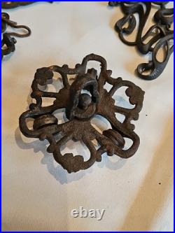 Lot Antique Victorian Hanging Oil Kerosene Lamp Counter Weight Cast Iron parts