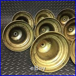 Lot Of 10 Vtg. 1950'sPressed Brass Bell Design Lamp Parts/Steampunk Project Items