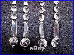 Lot Of 20 5 3/4 Long Antique/Vintage 5 Crystal Prisms Chandelier Lamp Parts
