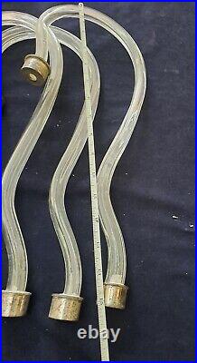 Lot Of 3 Pieces Murano Glass Arms For Chandelier And Lamp Parts Large