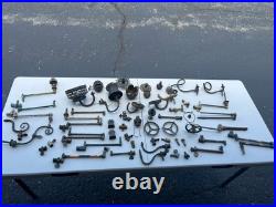 Lot Of 55 PCS Antique Brass Gas Light Wall Sconce Lamp Parts Ornate Victorian