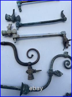 Lot Of 55 PCS Antique Brass Gas Light Wall Sconce Lamp Parts Ornate Victorian