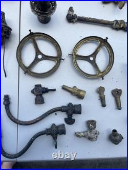 Lot Of 55 PCS Antique Brass Gas Light Wall Sconce Lamp Parts Ornate Victorian