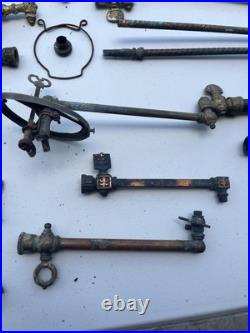 Lot Of 55 PCS Antique Brass Gas Light Wall Sconce Lamp Parts Ornate Victorian