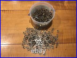 Lot Of 700 Hex Nuts 3/8'' ID Lamp Parts Extra Thick Steel Heavy Duty Plated VTG