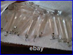 Lot Of 75 Vintage Crystal Prisms Glass Chandelier Lamp Parts 4 inches &big orbs
