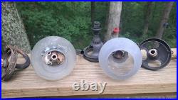 Lot Of Antique Victorian Gas Light Fixtures and Globes Parts And Pieces