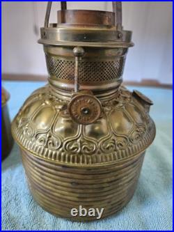 Lot Of Victorian Brass Oil Lamp Fonts c1890s Untested Selling As Is