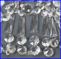 Lot Vintage Glass Crystals Chandelier Lamp Prisms Parts Hanging Drops