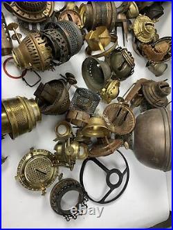 Lot of 100+ Parts For Vintage/Antique Brass Oil Kerosene Lamp Burners