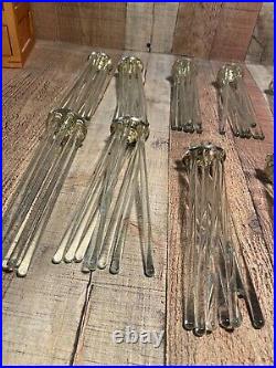 Lot of 120 Vintage Crystal Straw Prisms in brass Lamp Chandelier parts