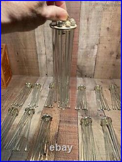 Lot of 120 Vintage Crystal Straw Prisms in brass Lamp Chandelier parts