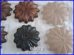 Lot of 12 Vintage 5.5 Frosted Glass Bobeches Painted Flower Design Lamp Parts