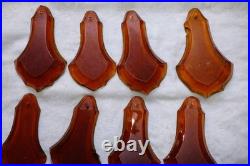 Lot of 15 Large Vintage Amber Glass Chandelier Drops 5 Czech Prism Lamp Parts
