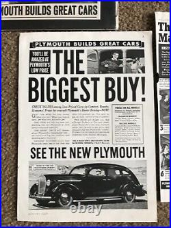 Lot of 18 Vintage Plymouth Magazine Advertisements 1930's 1940 MoPar