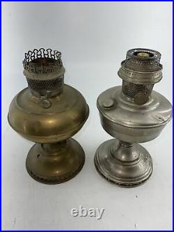 Lot of 2 Antique Vintage Brass Oil Lamp Burner Parts Restore Repair