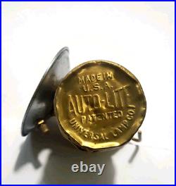 Lot of 3 Vintage Auto-Lite Carbide Miners Brass Lamps Chicago Repair / Parts