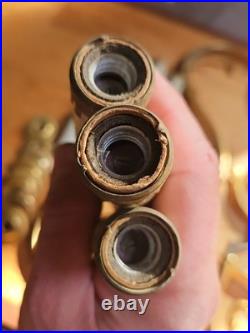 Lot of 8 Vintage Brass Chandelier Arms Parts, Made in Spain Withcandles Antique