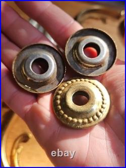Lot of 8 Vintage Brass Chandelier Arms Parts, Made in Spain Withcandles Antique