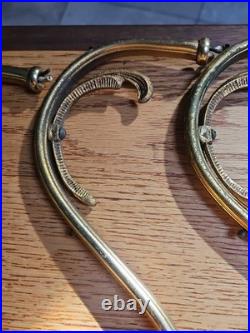 Lot of 8 Vintage Brass Chandelier Arms Parts, Made in Spain Withcandles Antique