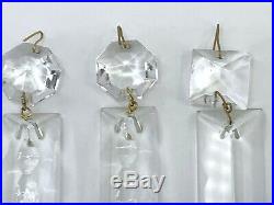 Lot of 8 Vtg/Antique Assorted Lamp Crystal Prism Replacement Parts 6-7 Dangles