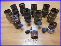 Lot of 9 P&S complete Socket Shells with Paddle Interiors. VINTAGE lamp parts