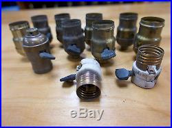 Lot of 9 P&S complete Socket Shells with Paddle Interiors. VINTAGE lamp parts
