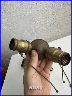 Lot of Antique Bryant Double Socket lamp Parts Restore Repair 1D