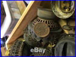 Lot of Original Vintage/Antique Brass Oil Kerosene Lamp Burner Parts