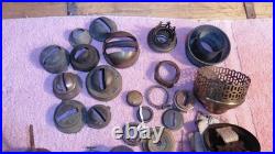 Lot of Various Antique Brass Oil Kerosene Lamp Parts Ring Gallery Flame Spreader