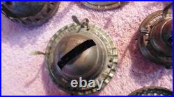 Lot of Various Antique Brass Oil Kerosene Lamp Parts Ring Gallery Flame Spreader Lot of Various Antique Brass Oil Kerosene Lamp Parts Ring Gallery Flame Spreader
