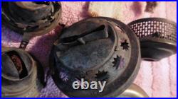 Lot of Various Antique Brass Oil Kerosene Lamp Parts Ring Gallery Flame Spreader