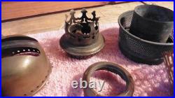 Lot of Various Antique Brass Oil Kerosene Lamp Parts Ring Gallery Flame Spreader