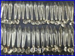 Lot of vintage 100 U drop spear glass for chandeliers and lamps parts 3