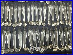 Lot of vintage 100 U drop spear glass for chandeliers and lamps parts 3