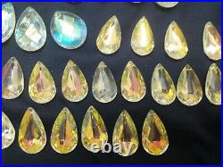 Lot of vintage AB teardrop over 50 pieces for chandeliers and lamps parts