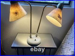 MCM Butterfly Prescolite Swiv-o-Matic Double Gooseneck Lamp With Brass Fittings