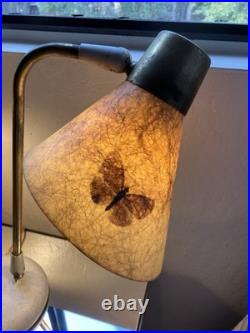 MCM Butterfly Prescolite Swiv-o-Matic Double Gooseneck Lamp With Brass Fittings