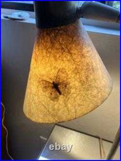 MCM Butterfly Prescolite Swiv-o-Matic Double Gooseneck Lamp With Brass Fittings