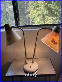 MCM Butterfly Prescolite Swiv-o-Matic Double Gooseneck Lamp With Brass Fittings