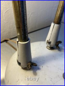 MCM Butterfly Prescolite Swiv-o-Matic Double Gooseneck Lamp With Brass Fittings