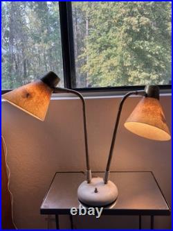 MCM Butterfly Prescolite Swiv-o-Matic Double Gooseneck Lamp With Brass Fittings