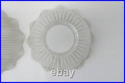 Matching Pair of Vintage Fluted Glass Table Lamp Ruffled Shades Parts Holophane Matching Pair of Vintage Fluted Glass Table Lamp Ruffled Shades Parts Holophane