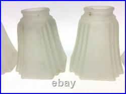 Matching Set 5 Vintage Used Frosted Glass Decorative Lighting Light Shades Parts