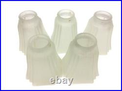 Matching Set 5 Vintage Used Frosted Glass Decorative Lighting Light Shades Parts