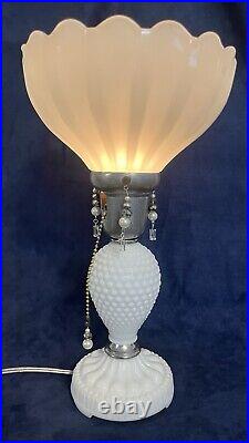 Maximalist Vintage Upcycled Assemblage Art Boudoir Vanity Table Pull Chain Lamp Maximalist Vintage Upcycled Assemblage Art Boudoir Vanity Table Pull Chain Lamp